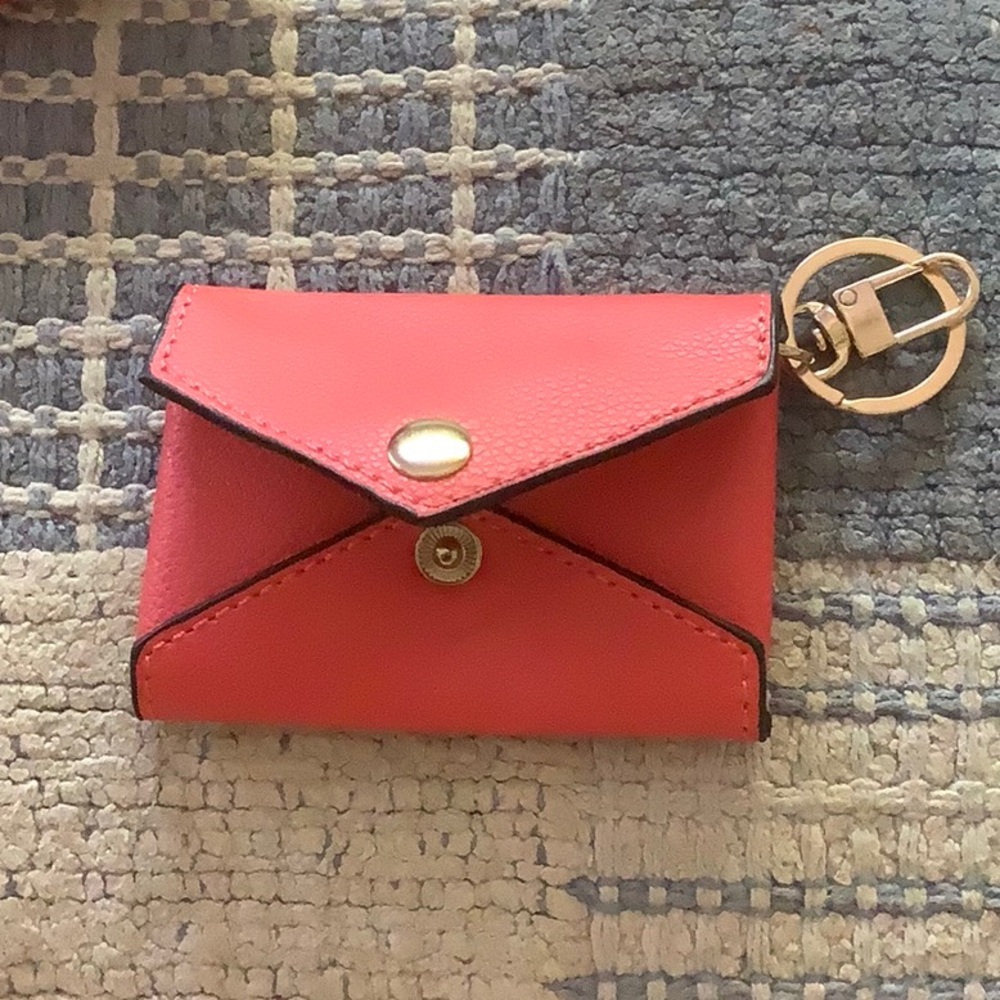 Keychain envelope pouch coral new